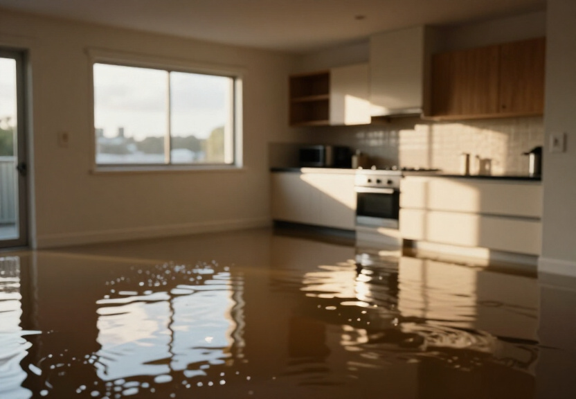 Flooded basement in Terrey Hills before cleanup